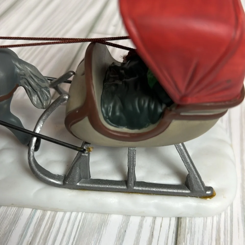 Department 56 One Horse Open Sleigh‎ Heritage Village Accessory Horse Carriage